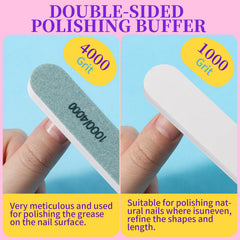 Fandamei fine-grit buffers 120, 180, 240 for smoothing natural nails.
