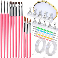 Fandamei flat-head nail art brushes for precise French and color blocks.