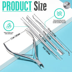 Fandamei ingrown toenail kit cuticle pusher for safe residue removal.