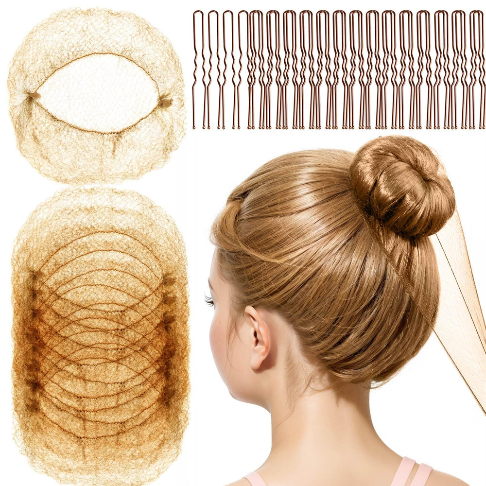 Fandamei kids hair net 12 inch invisible bun for ballet practice