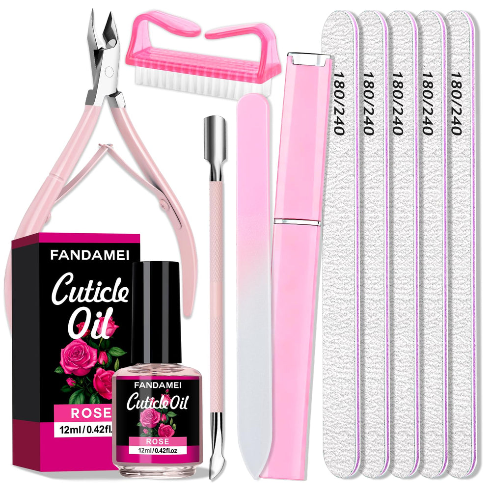 Fandamei manicure kit pink case for travel and storage