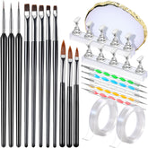 FANDAMEI nail art brushes with flat heads ideal for French manicure