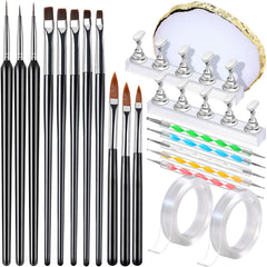 FANDAMEI nail art brushes with flat heads ideal for French manicure