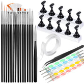 Fandamei nail art brushes collection with varied sizes for precise designs at home or in the salon.