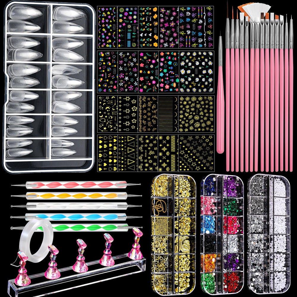 Fandamei nail art brushes set with varied heads for precise designs.