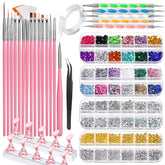Fandamei nail art tools 15-brush set enables precise designs.
