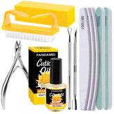 FANDAMEI nail buffer and file kit packaging shown for home manicure use.