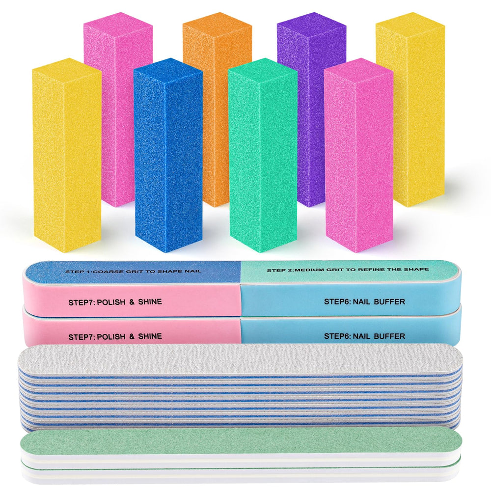 Fandamei pink nail buffer block for smooth natural nails and polish prep.