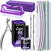 FANDAMEI nail files and buffers with 100/180 grit for versatile prepping on natural or artificial nails.