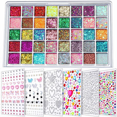 Fandamei paleta de gel brillo 40 colores para rostro y cuerpo