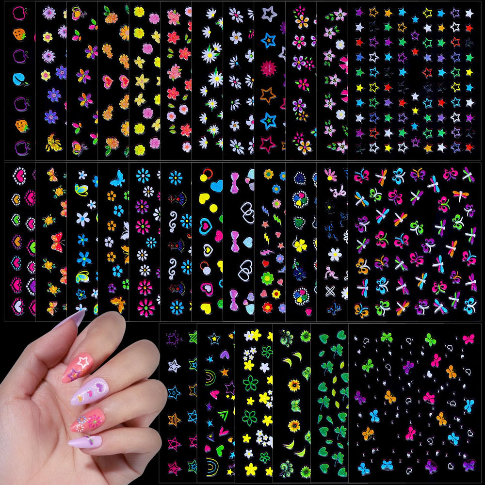 Pegatinas Fandamei para uñas con 30 diseños, ideal para crear estilo en casa