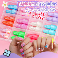 Pegatinas de uñas FANDAMEI para niñas con flores frutas y estrellas
