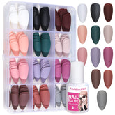 Fandamei almond nude matte press‑on nails for everyday chic manicure