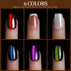 Fandamei cat eye purple nails for chic day-to-night style.
