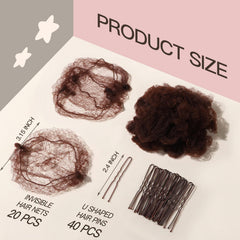 Fandamei brown U-shaped pins provide secure hold with gentle ends.