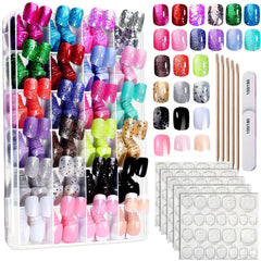 Fandamei uñas pegables con brillo fino para un acabado suave y elegante