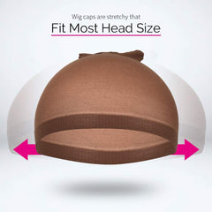Fandamei wig cap elastic band close-up highlights skin-friendly, secure fit