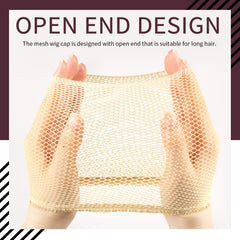 Fandamei Wig Cap Net elastic band closeup shows breathable, skin-friendly fit
