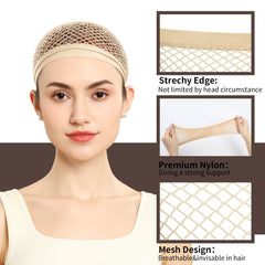 Fandamei nylon wig cap stretches to fit long hair softly