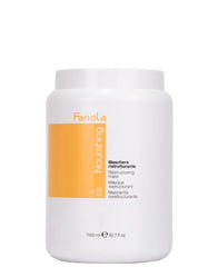 Fanola Deep Conditioning Hair Mask bottle pour for intense hydration on damaged hair.