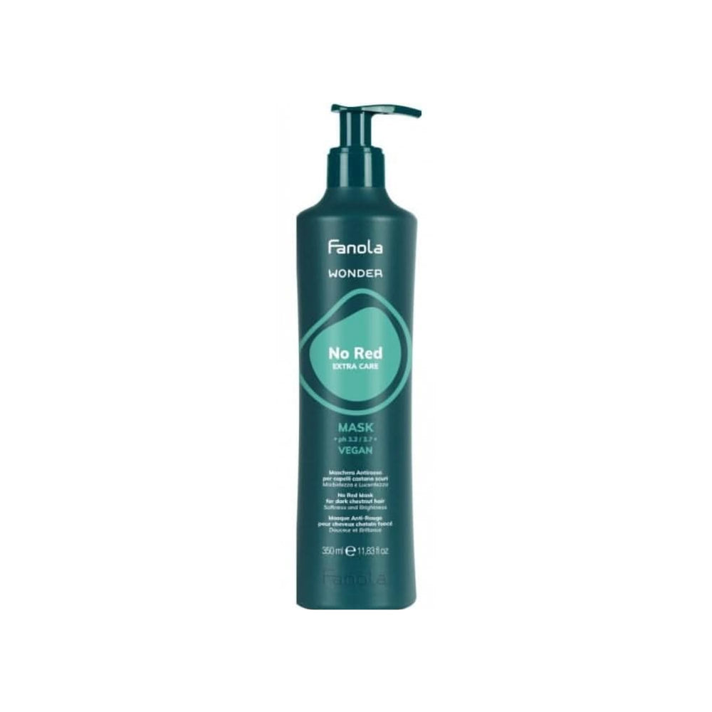 Fanola Wonder No Red hair mask with green toning neutralizes red undertones on brunette hair