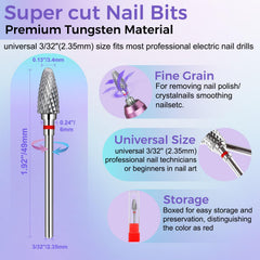 FANTEXY silver carbide bit for professional manicure prep
