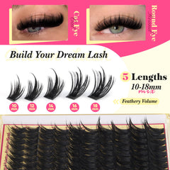 FANXITON 14mm clusters creating dramatic, voluminous lashes
