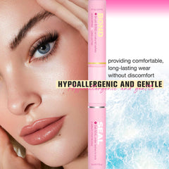 Closeup of fast-drying lash glue for clean results