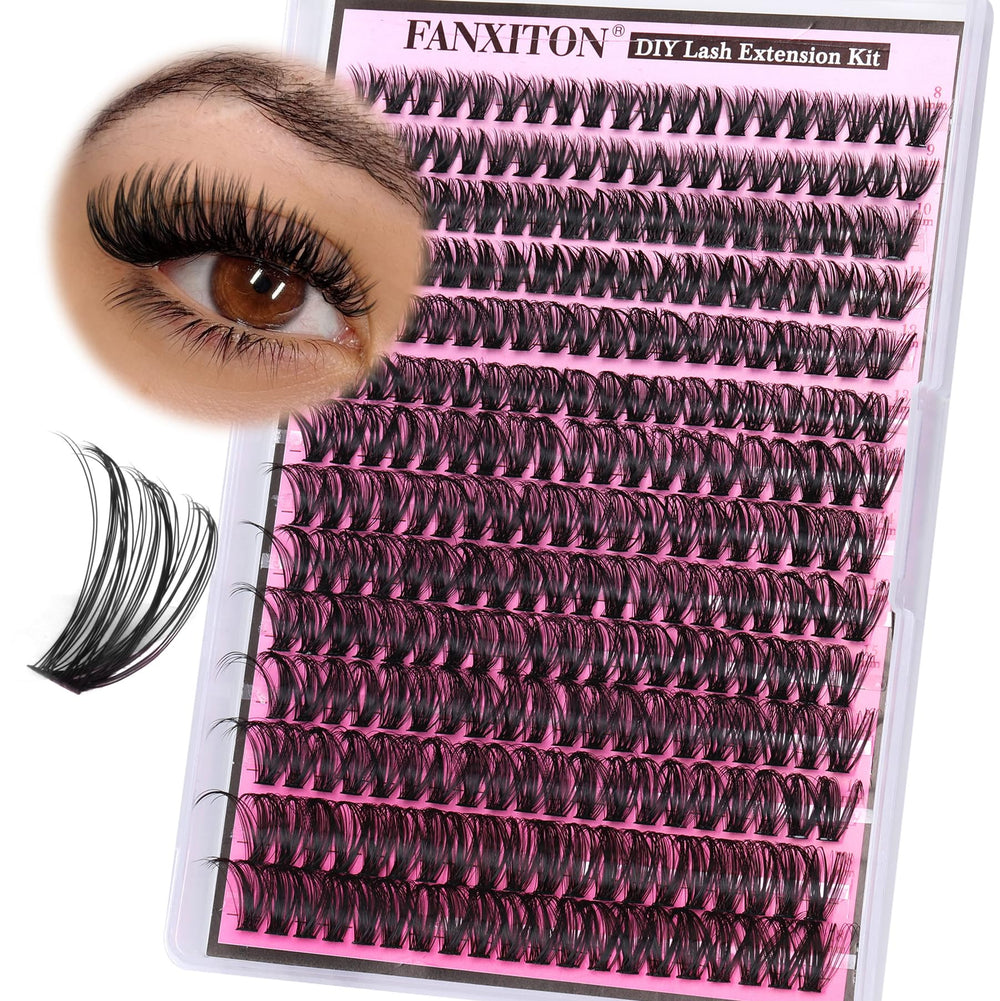 FANXITON lash clusters tray with 280 pieces for easy DIY extensions
