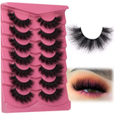 FANXITON Mink Lashes 8D wispy cat-eye 18mm for dramatic evening looks