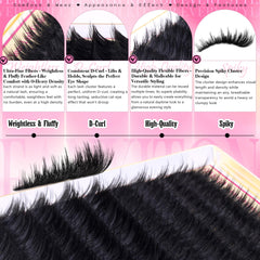 FANXITON wispy 3D lash clusters blend naturally for a fuller everyday look.