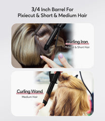 FARERY curling iron with three heat settings for versatile hair types