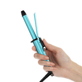 Farery travel-size mini curling iron barrel close-up showing ceramic coating for smooth curls.