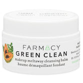 Farmacy Green Clean bálsamo desmaquillante, muestra la botella y elimina maquillaje resistente sin resecar.