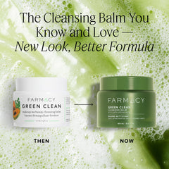 Farmacy Green Clean Balm massaging onto dry skin for gentle cleansing