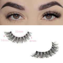 FARRED Cat Eye Lashes hybrid clusters for a balanced voluminous look.