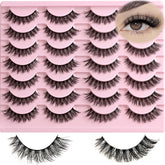 Farred natural lashes with wispy cat-eye for daytime wear