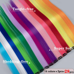 FARRUIS 12-shades colorful hair extensions add vibrant highlights for festive looks
