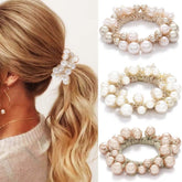Fashey pack de tres coleteros con perlas para peinados elegantes.