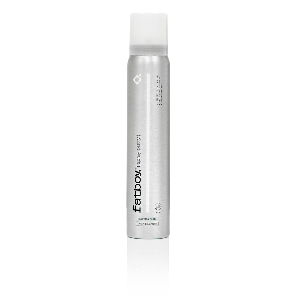 Fatboy Hair Spray Putty fullness focus, boosts volume with a matte texture.