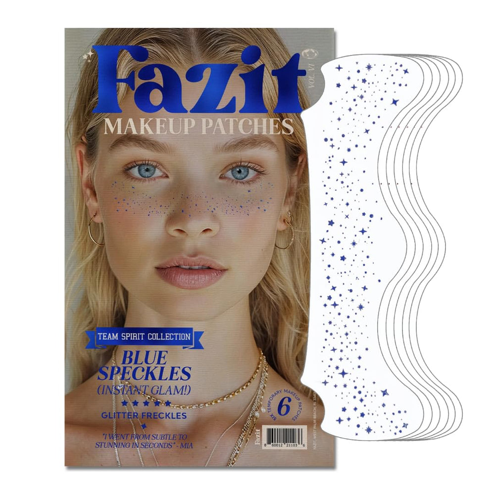Parche Fazit con puntos azules para un look natural y duradero