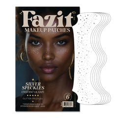 Parche Fazit con destellos plateados para un brillo suave y duradero.