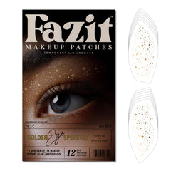 Parche Fazit para ojos con puntos dorados, brillo suave para un aspecto natural.