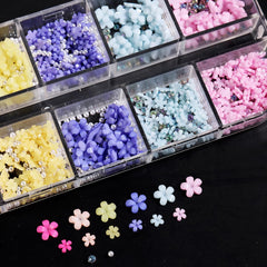 Fcozpjk 3D flores uñas morado: combina con gemas para diseño.