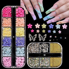 Fcozpjk 3D flores uñas rosa: look suave y elegante.