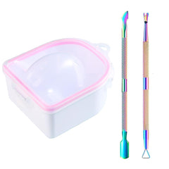 Fcozpjk cuenco de remojo para uñas, herramienta profesional para quitar esmalte