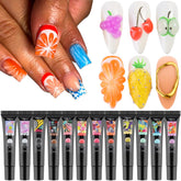 Fcozpjk gel 3D Arte Uñas 12 colores para volumen y textura.
