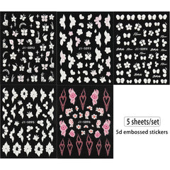 Fcozpjk rose and flowers embossed decals add subtle 3D texture