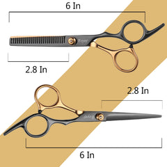 Fcysy thinning shear close-up highlighting precision and versatility for styling.