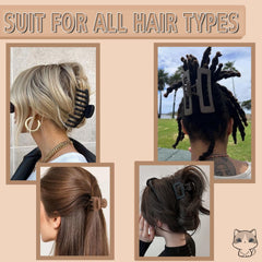 FDBJulyy large-to-small claw clips stacked demonstrate four sizes for versatile styling.